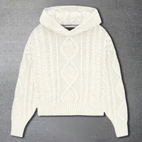 Pull-over vintage en tricot à manches longues pour hommes, pull-over à capuche en coton tricoté, pull-over pour hommes