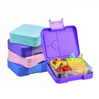 2021 शेन्ज़ेन सबसे अच्छा प्यारा घरेलू आइटम बच्चों खाद्य भंडारण कंटेनर के लिए दोपहर के भोजन के बॉक्स 4 डिब्बे प्लास्टिक Bento बॉक्स