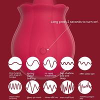 Weiblicher Klitoris- und G-Punkt-Stimulator Wasserdichter Silikon-Rosenblüten-Zungenvibrator Geräuschloser Erwachsenen-Sexspielzeug Rosen-Leckvibrator für Frauen