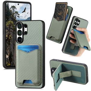 Funda tipo cartera con soporte para tarjetas, estilo fibra de carbono, para Samsung S26 Ultra/S24FE/S25/A57, para <span class=keywords><strong>Galaxy</strong></span> A37/A56 - Product Image 6