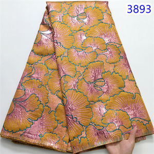 Tissu africain Robe en dentelle Brocade Damas 2024 Tissu en dentelle jacquard doré français de haute qualité pour les femmes Mariage Fête 3893 - Product Image 6