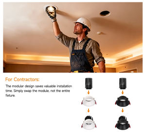 Módulo LED MR16 de aluminio fundido a presión, con zoom, 7W, IP44, 20-60 grados, COB, para downlight. - Product Image 4