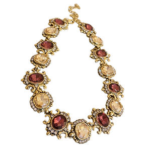 Ensemble de colliers vintage en alliage avec strass en cristal et coutures carrées, style cour, chaîne à maillons exquise, pour <span class=keywords><strong>femme</strong></span>, style ancien transfrontalier - Product Image 6