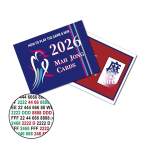 Cartes de Mahjong transfrontalières 2026 US – Cartes de notation et de règles en plastique imperméable pour 4 joueurs - Product Image 3