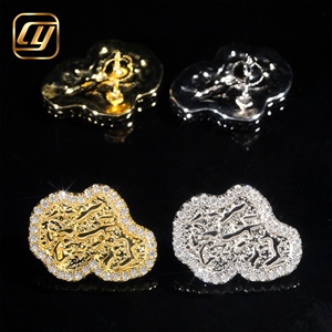 Boucles d'oreilles clous en moissanite et argent S925, style « Iced Out » avec pépites d'or et diamants en blocs irréguliers, pour hommes, bijoux Hip Hop - Product Image 6