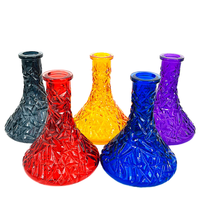 Narguilé arabe Shisha Miroir Verre Lumineux Coloré En Forme De Diamant Bouteille Universel Narguilé Charbon De Bois