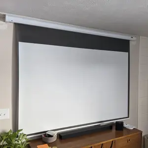 100 inch 3D 4K Remote Control Motorized Tab Tension Projector Screen Front Projection