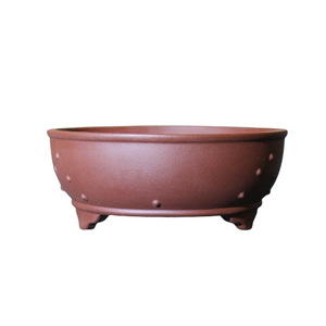 Purple <b>Clay</b> Round Bonsai <b>Pot</b> Handmade Yixing Origin Breathable Desktop Planter - Product Image 5