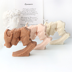Moule à bougie de luxe en silicone pour cire fondue, motif visages de couple Gémeaux, figurine d'amoureux s'embrassant, cadeau de mariage - Product Image 2
