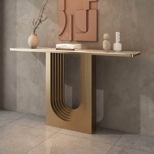 Tavolo Console di Design per <span class=keywords><strong>Soggiorno</strong></span> con Piano in Marmo, Tavolo per Hotel, Tavolo Console in Marmo Bianco <span class=keywords><strong>Moderno</strong></span> - Product Image 3