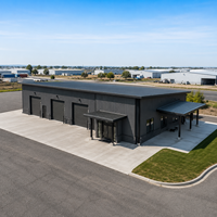 Bâtiment commercial en acier isolé, durable, résistant aux intempéries, au design moderne et personnalisé, pour bureaux, magasins de détail et ateliers