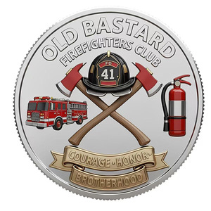 Pièce commémorative en métal du Club des Pompiers Stock Old Bastards, artisanat métallique, thème courage, honneur, fraternité, souvenir, cadeau - Product Image 4