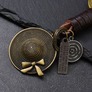 Accessoires de sac tissés authentiques, cadeaux en gros, pendentif nœud rétro pour chapeau de paille, porte-clés en métal - Product Image 2