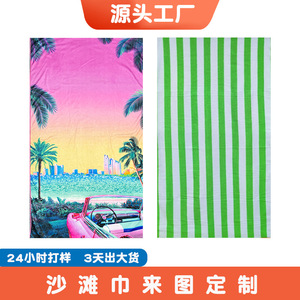 Serviette de plage personnalisée avec impression par transfert thermique, rectangulaire, 25x25cm, 30x30cm, 35x75cm, 40x100cm, 70x140cm, 80x160cm, photo recto simple - Product Image 4