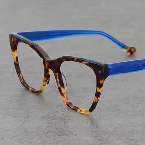 IU-LM6008 cadre de lunettes optiques en acétate, monture de lunettes pour les yeux pour femmes, lunettes de luxe en acétate de Cellulose Monturas acétato