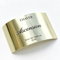 Étiquettes de flacons de parfum en métal avec logo personnalisé, autocollants de parfum en métal gaufré et étiquettes en aluminium provenant de fournisseurs chinois