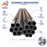 Tuyau en acier sans soudure 114x7.08mm, tube rond structurel en acier au carbone, pour pipeline de centrale électrique, vente en gros à l'exportation