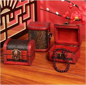 Commercio all'ingrosso piccolo portagioie Mini scatola di legno ricordo scatola di immagazzinaggio per bambini Vintage scrigno del tesoro scatole - Product Image 2