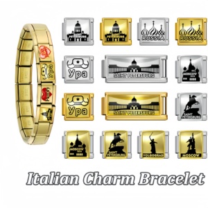 Fashion Italian Charm Bracelet Custom Bracelet Stainless Steel Russian Y2K Charm Bracelet DIY Women Bracelet Birthday Gifts - Product Image 1