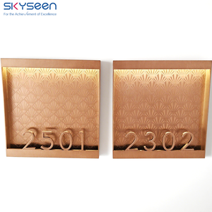 SKYSEEN personalizado 3D letras de Metal tiras de luz LED números de casa cuadrados con patrones para construir apartamento Hotel puerta casa - Product Image 1