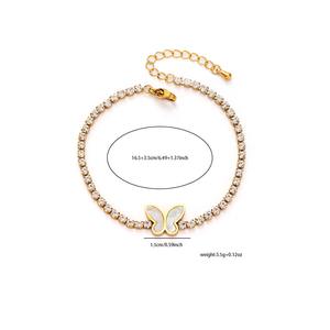 XIXI Braccialetti alla Moda all'Ingrosso, Versatili in Acciaio Inox con Cristalli, Zirconi, Conchiglie, Cuori, Farfalle e Fiori - Product Image 4