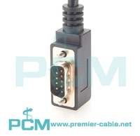 Cable Serial DB9 Macho de 4 Pines en Ángulo Recto de Perfil Bajo a Extremo Abierto, Cable RS232 DB9 de Perfil Bajo, Cable DB9 a Extremo de Cable