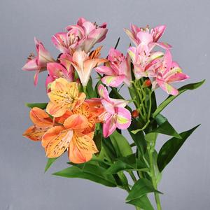 Fleurs de lys artificielles Meng Jie en plastique à six pétales pour la décoration de la maison et les accessoires de mariage - Product Image 2