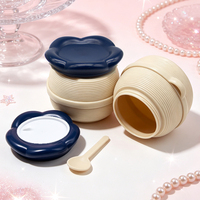 Pot de crème pour les yeux en forme de pot à miel mignon, 180g, vide, en plastique, avec spatule, emballage cosmétique pour soins de la peau, logo personnalisé