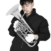 SLADE Professional Brass Instruments 4 Color Piston-Style Gold Silver 3 Valves Bb Flat Tenor Baritone Horn With Case