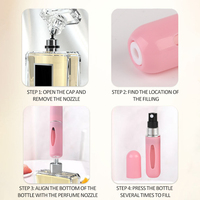 Atomiseur de parfum portable mini ODM OEM personnalisé de luxe, flacon de parfum 5 ml, ensemble de voyage, flacon en plastique rechargeable, spray d'ambiance