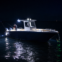 Nouveau design Bateau de pêche en aluminium avec console centrale 27 pieds 200 CV Bac à appâts Supports de cannes à pêche Capacité 6 personnes Certifié CE