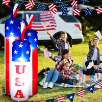 Vente en gros d'usine aux États-Unis Décoration de jardin extérieure gonflable patriotique sur le thème des pétards pour la fête de l'Indépendance avec lumières LED