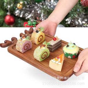 Plateau en bois d'acacia en forme de bois de cerf 35x20x1,5cm, idéal pour servir des steaks, des fruits et des desserts en restaurant ou à Noël - Product Image 2
