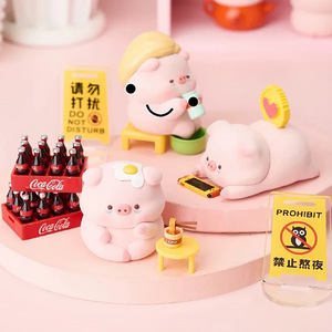 Yu Mo Craft - Caja Sorpresa con Figura de Cerdito de la Suerte, PVC, Paquete de 6, Muñeco de Animal de Dibujos Animados, Adorno, Regalo para Niñas, Decoración de Cumpleaños - Product Image 3