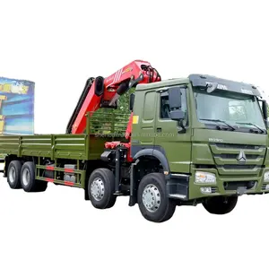 Yeni 8x4 SINOTRUK HOWO kamyon vinç palcrane ter çin Shenbai16Ton 20Ton 25Ton hidrolik katlanır kollu vinç satılık