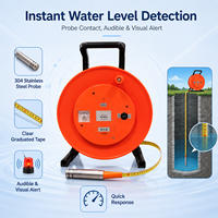 Medidor de Nivel de Agua Portátil con Cinta de Acero, 50m/100m, Sonda de Acero Inoxidable 304, Protección IP66, Alta Precisión 0.2% para Pozos y Perforaciones