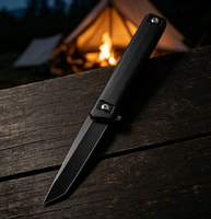 Couteau de chasse et de camping pliable personnalisable, lame en acier D2, équipement de plein air EDC