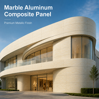 Panneau composite en aluminium marbré veiné épais de 4 mm, sur mesure, revêtu de PVDF, pour la rénovation des façades de bâtiments
