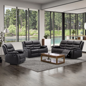 PU leather Manual Recliner <b>sofa</b> <b>set</b> for Living room furniture - Product Image 1
