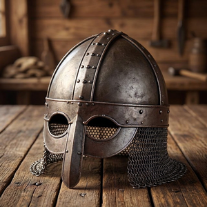 Casco Vikingo Negro con Cuernos, Metal Plateado, Diseño Antiguo Moderno, Armadura Medieval Romana de Gladiador, Talla Personalizada, Sombrero de Fiesta - Product Image 1