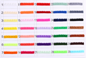 35 couleurs, largeur 1 cm, bordure élastique à petits pompons, diamètre de la boule 6 mm, dentelle chenille pour accessoires de vêtements de table - Product Image 6