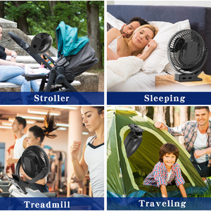 10000mAh sạc di động 8-inch Pin hoạt động clip trên <span class=keywords><strong>Fan</strong></span> 4 tốc độ luồng không khí mạnh mẽ cho bàn Golf phòng tập thể dục du lịch cắm trại - Product Image 5