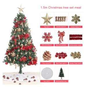 नई क्रिसमस की सजावट के साथ सेट पीवीसी पेड़ टॉप स्टार/परत/गेंदों/चमकी/पेड़ स्कर्ट गहने albero डि natale