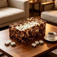 Boîte de rangement transparente en acrylique pour collection de tuiles de Mahjong – Présentoir de présentation pour collectionneur, cadeau de bureau