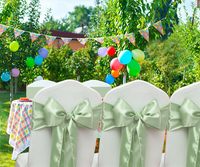 Ruban de chaise vert sauge aux herbes satinées utilisé pour les fêtes de mariage, les banquets, les cadeaux pour bébés, les activités de célébration pour décorer les chaises