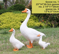 Modèle d'animal statique en tissu peluche, imitation plumes de canard, poulet ou oie, grand, blanc, pour décoration de jardin pastoral et photographie