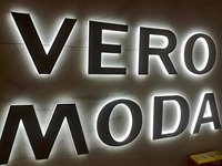 Lettres encastrées rétroéclairées LED personnalisées pour la publicité en devanture de magasin, la décoration de bureau, les mariages, étanches IP54, en acier inoxydable