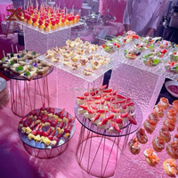 Support à gâteau transparent blanc personnalisé ZKAI pour buffet, pâtisserie, fête ou événement
