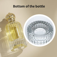 Flacon de parfum en verre côtelé vintage vide de 50 ml, 100 ml, 150 ml, avec bouchon doré orné, emballage de luxe pour parfum