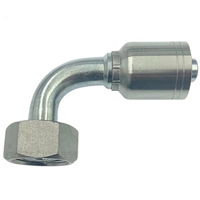 Raccord fileté JIC en laiton forgé, femelle 37° 90° 3/8 x 3/8 pour tuyau de refroidissement R1 et R2